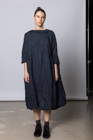 Abito Dress Curcuma Medio Collo Polo Lavato - Indigo Floral