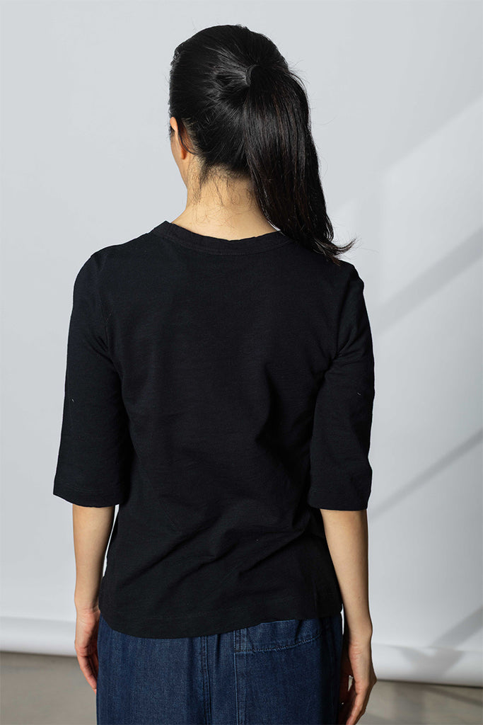 Cleo Garment Dyed Cotton Tee - Carbon Black