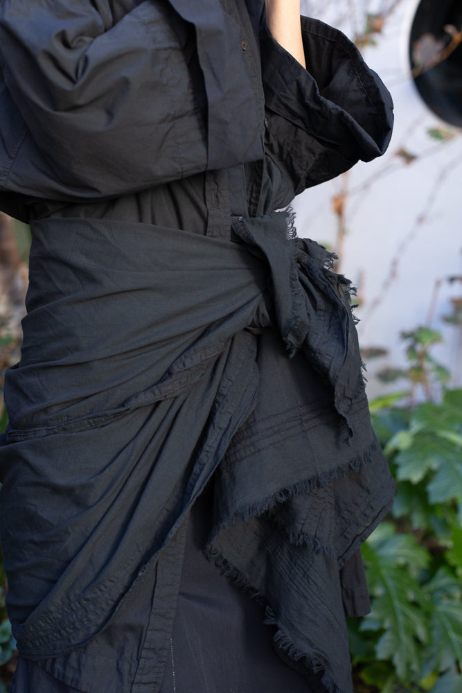 Garment Dyed Sarong - Soft Black