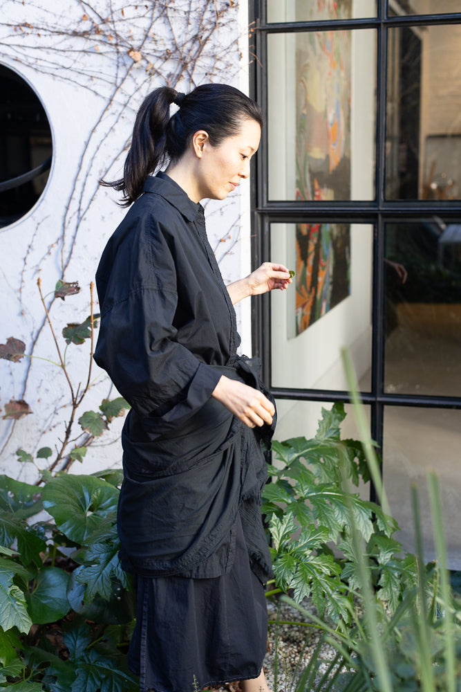 Garment Dyed Sarong - Soft Black