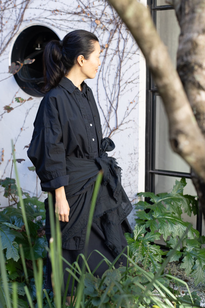 Garment Dyed Sarong - Soft Black