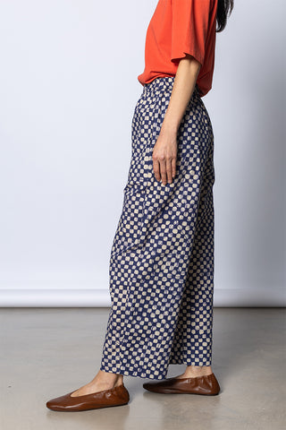 Batik Cook Check Trousers - Provencal Blue