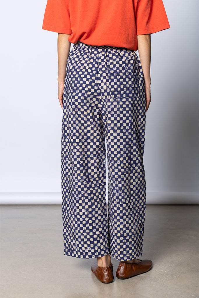 Batik Cook Check Trousers - Provencal Blue