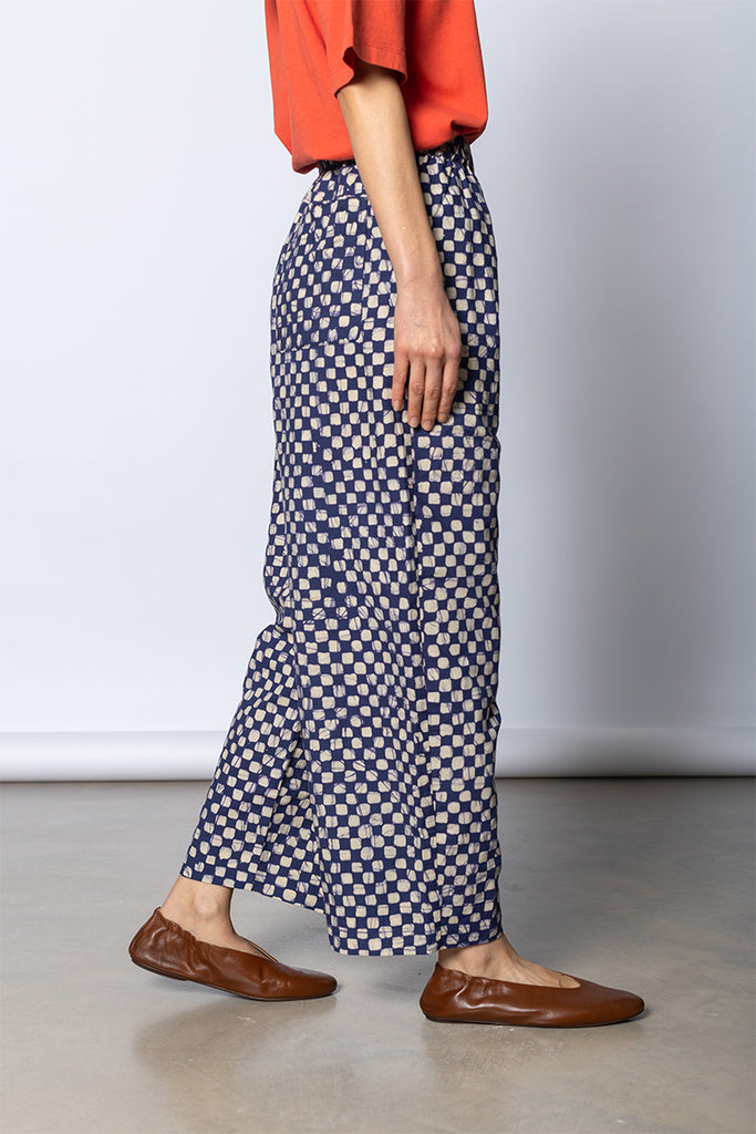 Batik Cook Check Trousers - Provencal Blue