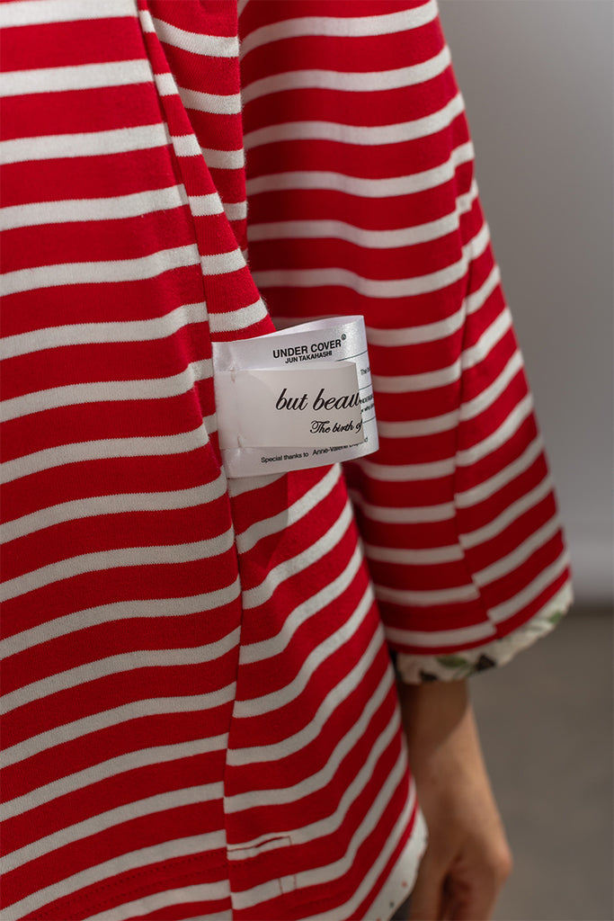 Striped Boatneck T-Shirt - Red/White