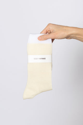 Long Sheer Rib Socks - White