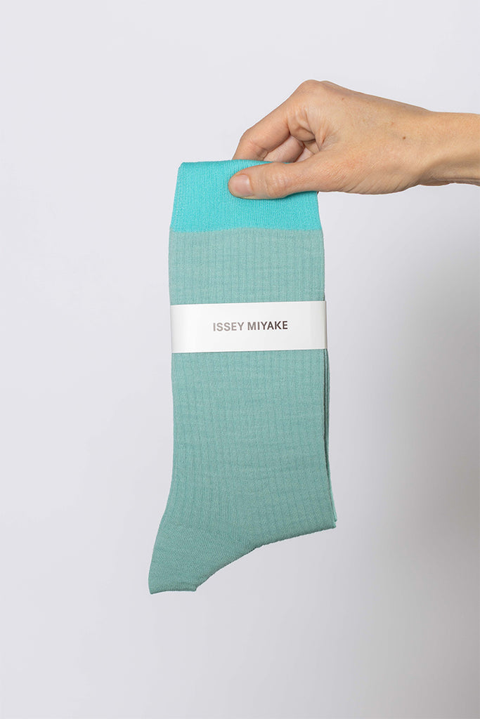 Long Sheer Rib Socks - Light Blue