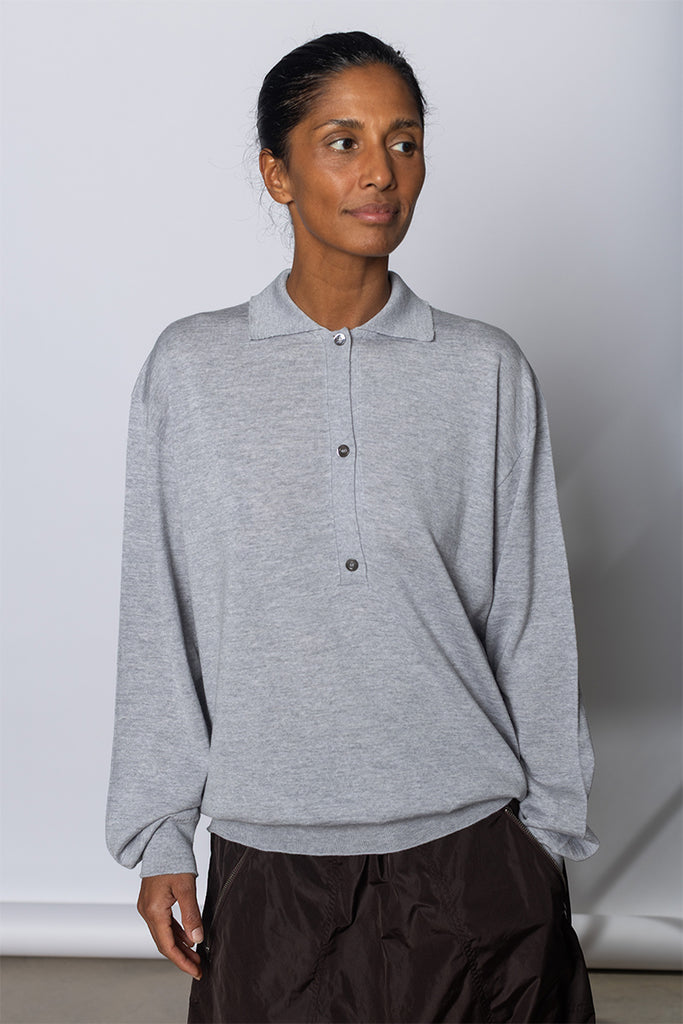 Morse Polo Knit - Silver