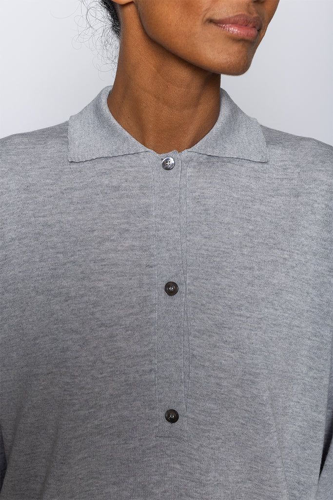Morse Polo Knit - Silver