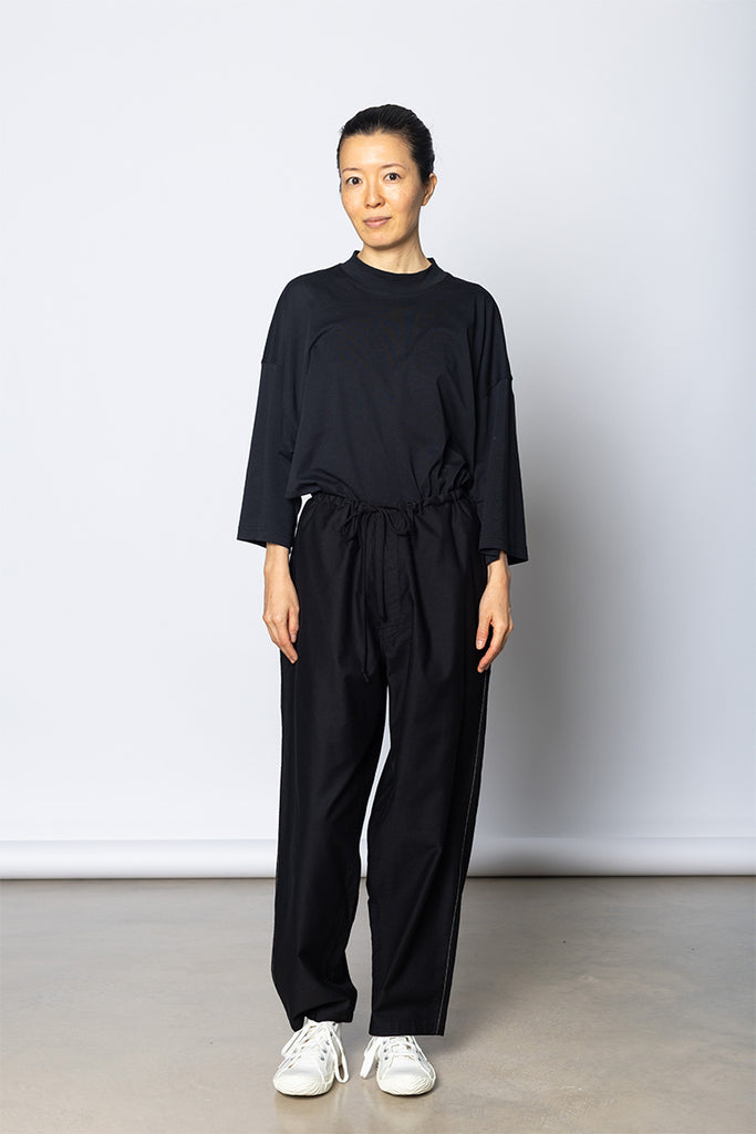 Stitch String Pants - Black
