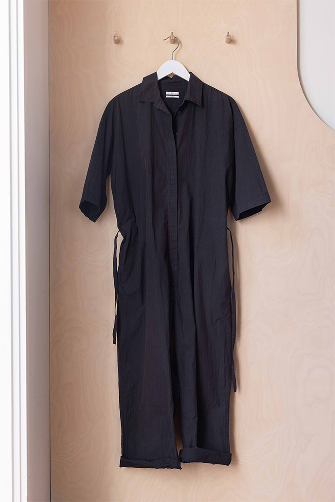 CO Essentials Collared Drawstring Jumpsuit - Black