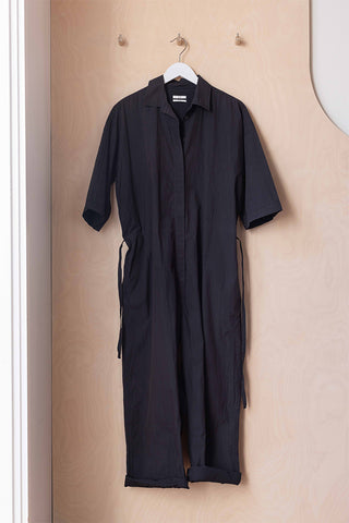 CO Essentials Collared Drawstring Jumpsuit - Black