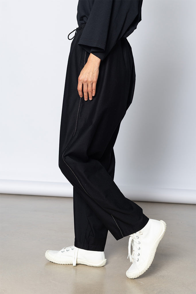 Stitch String Pants - Black
