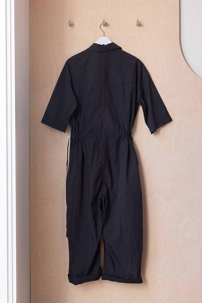 CO Essentials Collared Drawstring Jumpsuit - Black