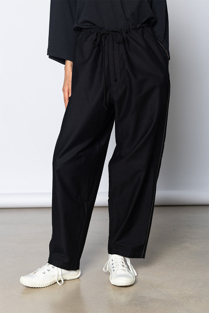 Stitch String Pants - Black