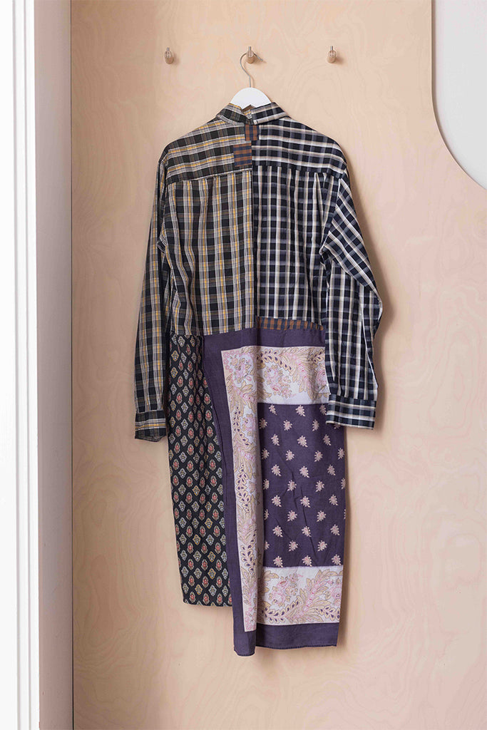 Bettina Bakdal Patchwork Cotton Shirt Dress - Blacks