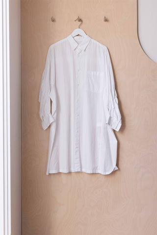 Y's by Yohji Yamamoto Dolman Sleeve Shirt Dress - White