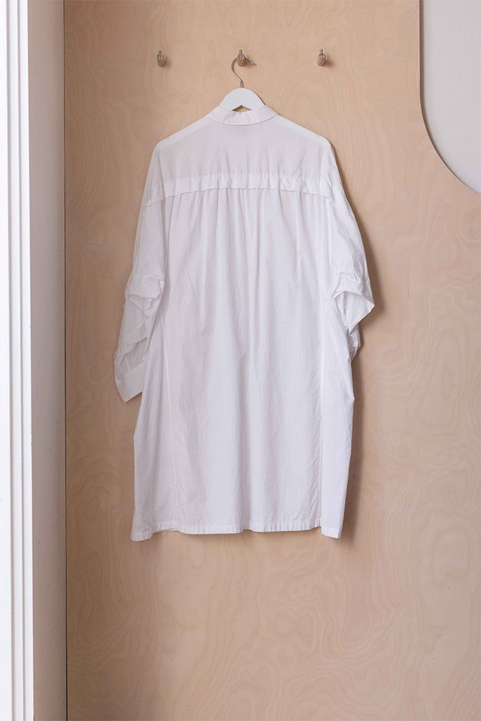 Y's by Yohji Yamamoto Dolman Sleeve Shirt Dress - White