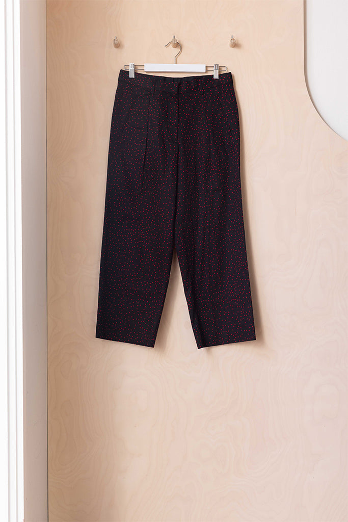 Dries Van Noten Star Printed Pant - Black/Red