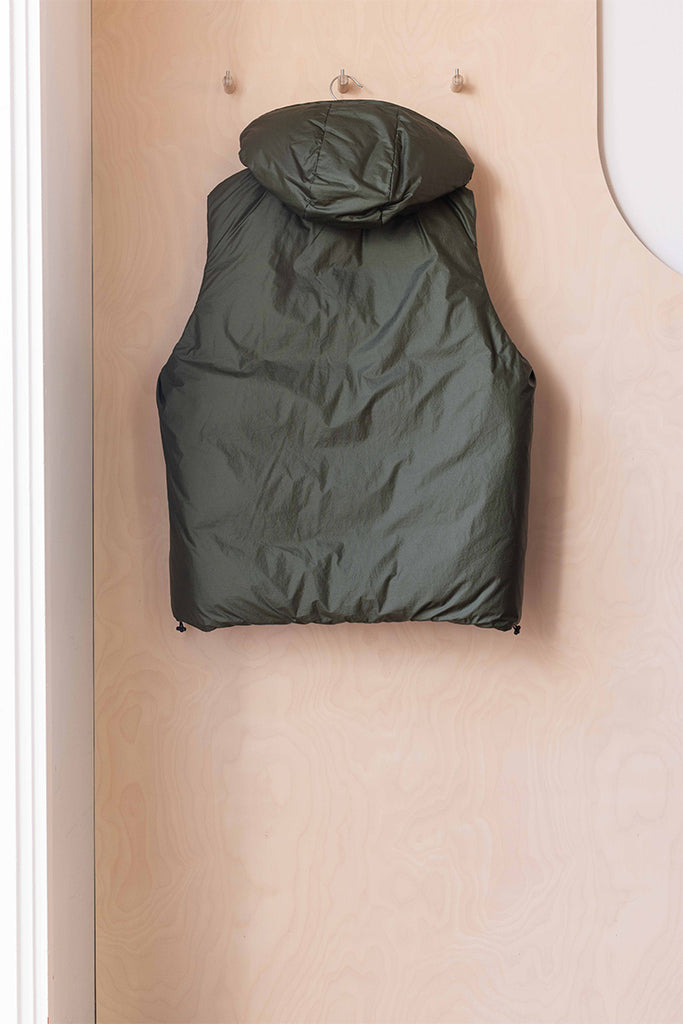 Sofie D'Hoore Reversible Puffa Vest - Khaki/Silver