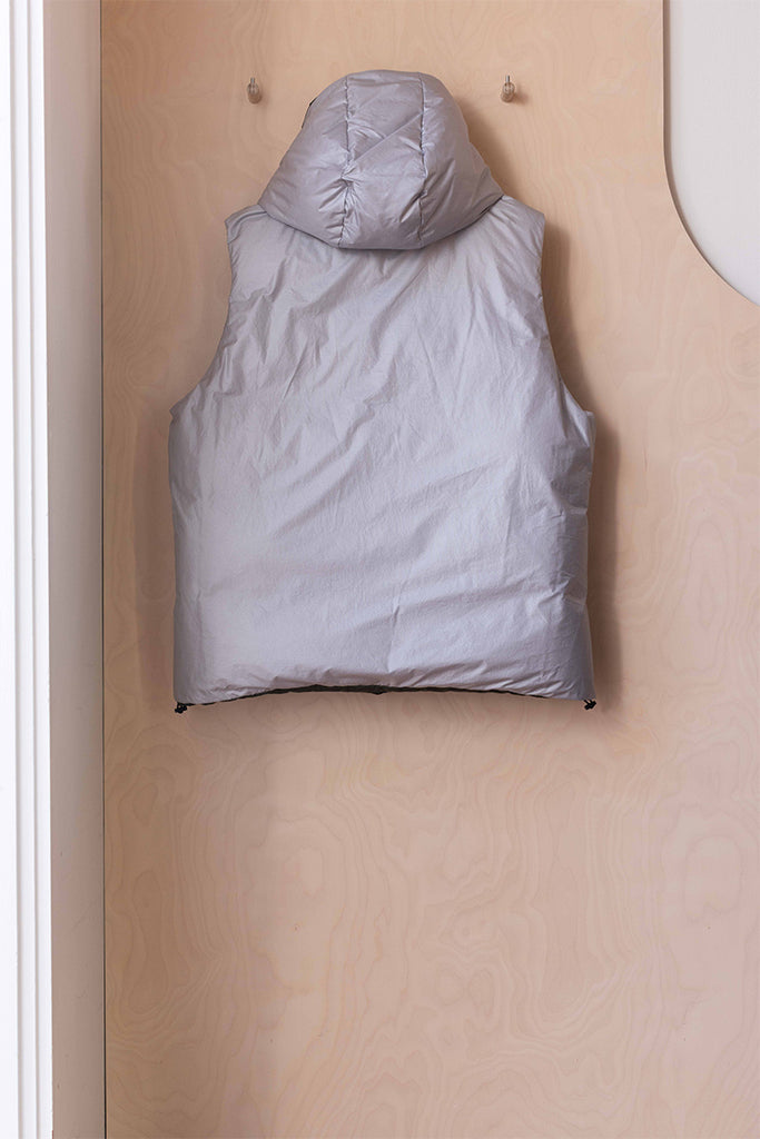 Sofie D'Hoore Reversible Puffa Vest - Khaki/Silver