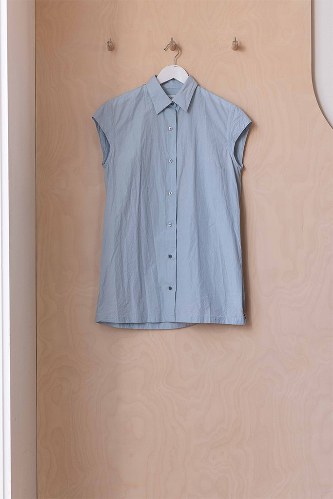 Dries Van Noten Cap Sleeve Blouse - Blue