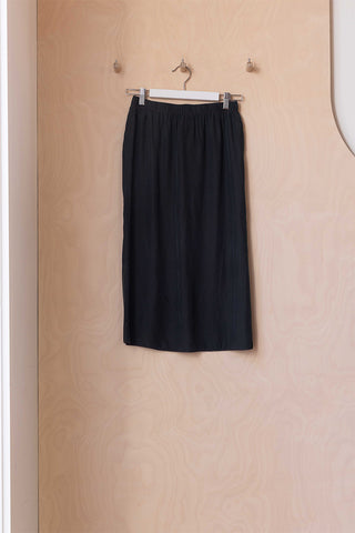 Tartan Garment Dyed Silk Slip Skirt - Khaki