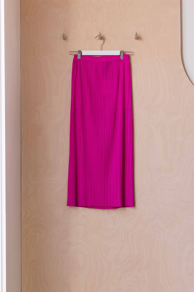 Pleats Please Straight Skirt - Fuchsia Pink