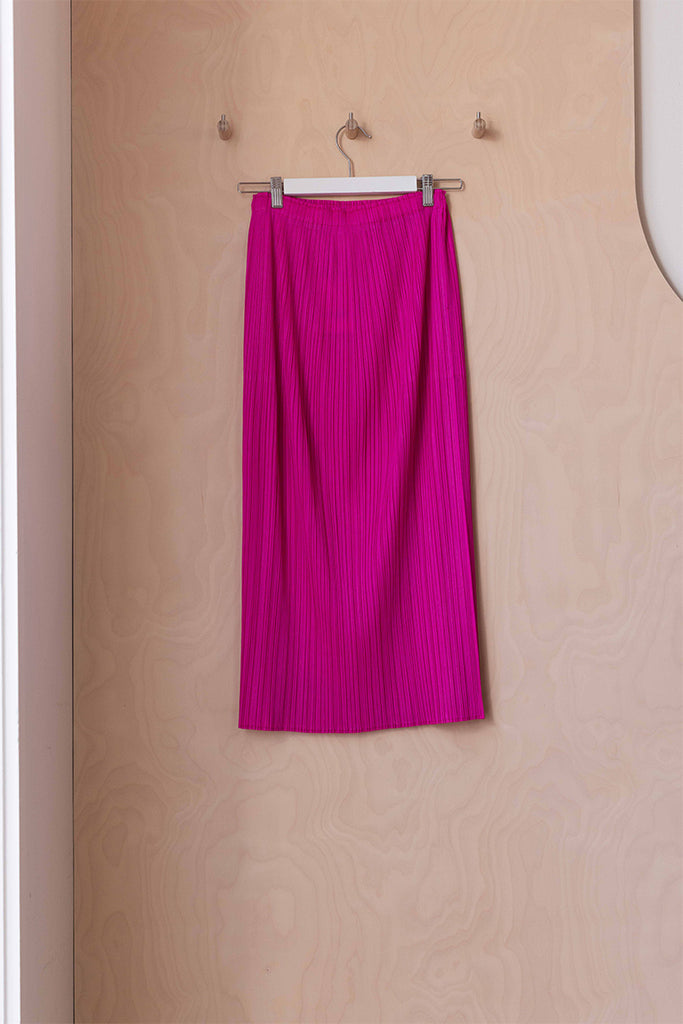 Pleats Please Straight Skirt - Fuchsia Pink