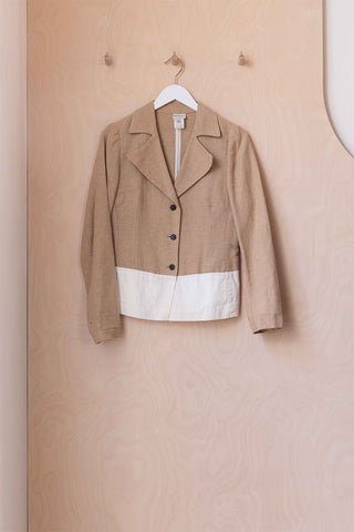 Dries Van Noten Linen Colour Block Jacket - Natural