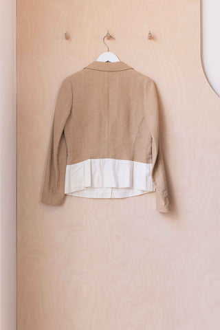 Dries Van Noten Linen Colour Block Jacket - Natural