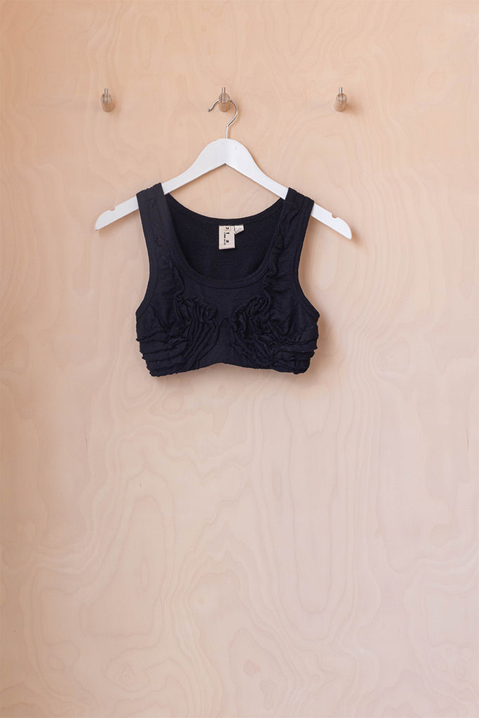 Tao by Comme Des Garçons Ruched Crop Top - Black