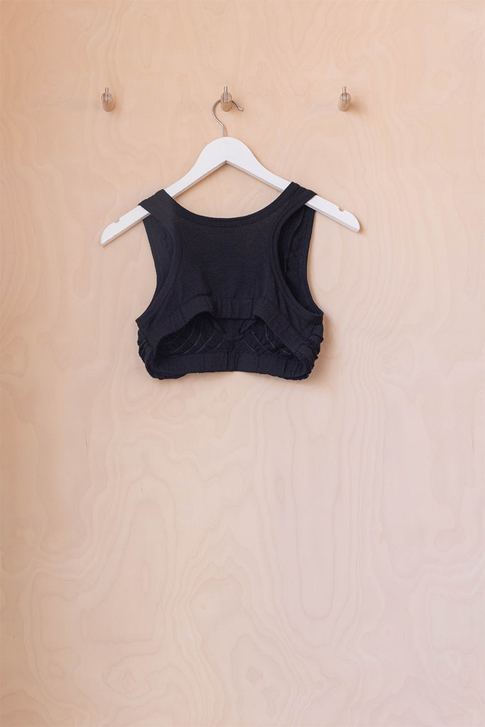 Tao by Comme Des Garçons Ruched Crop Top - Black
