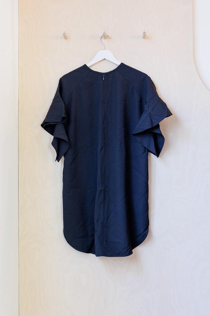 Y's by Yohji Yamamoto Ruffle Sleeve Tunic - Black
