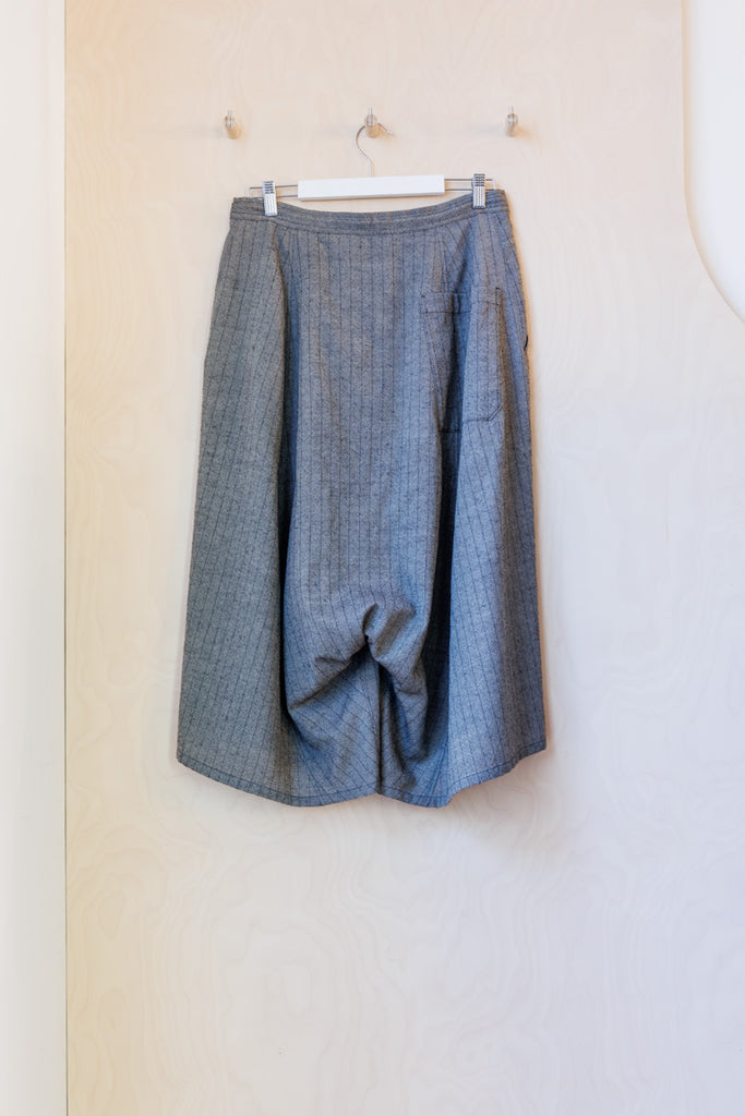 Y's by Yohji Yamamoto Stripe Sarouel Pant - Grey