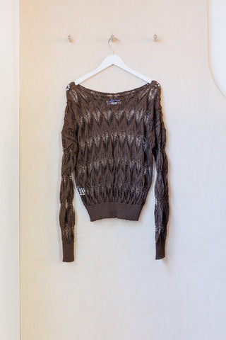 Archives Cristaseya Linen Lace Sweater - Brown
