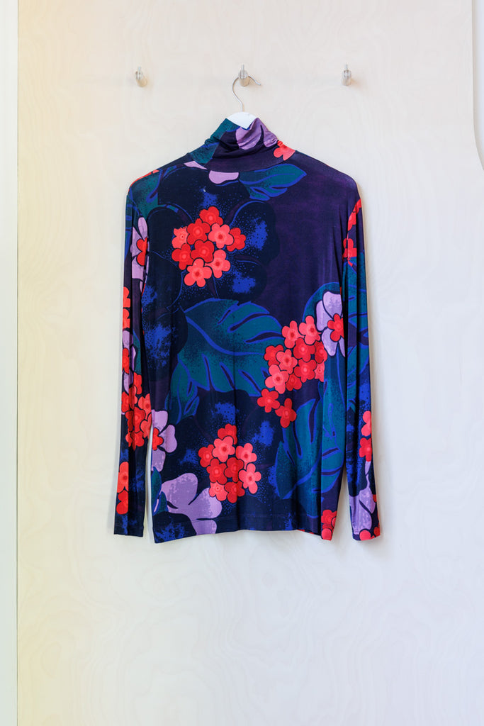 Archives Dries Van Noten Floral Jersey Turtleneck - Multi