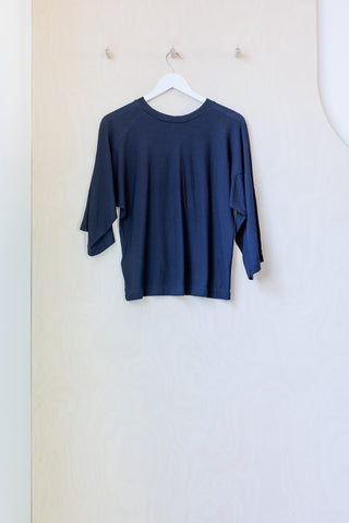 Y's by Yohji Yamamoto Asymmetric Half Sleeve T-Shirt - Black