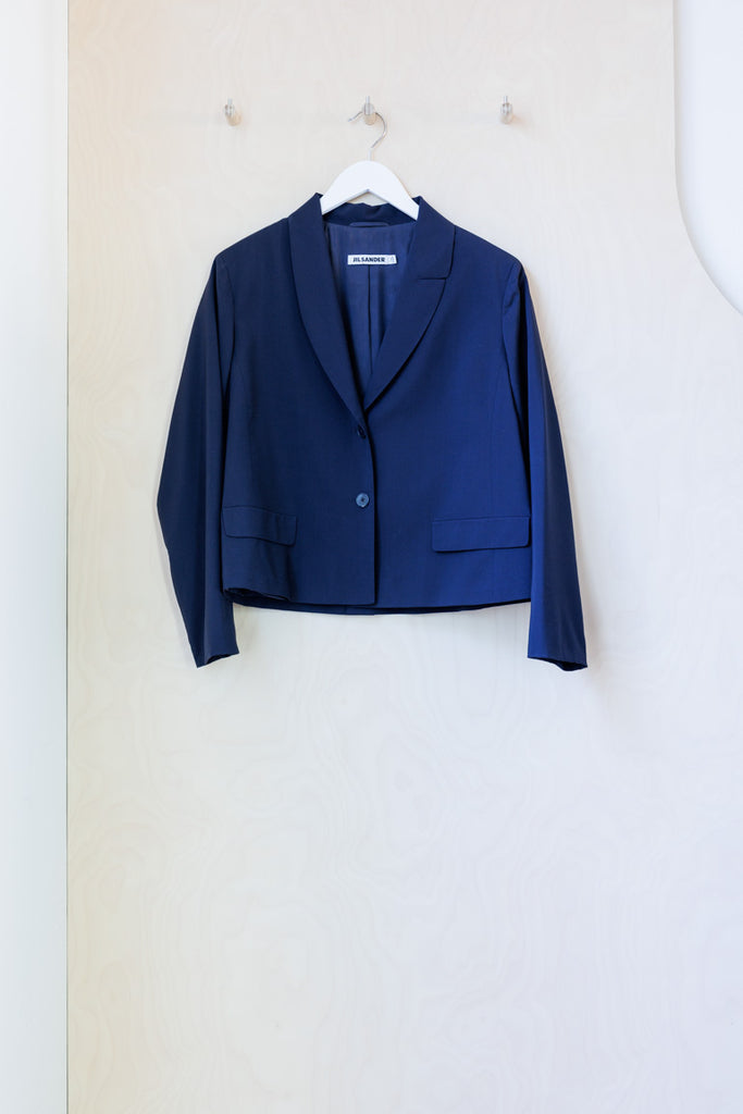 Jil Sander Asymmetric Lapel Jacket - Navy