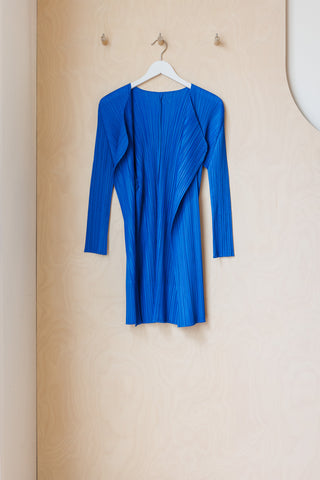 Pleats Please Long Jacket - Blue