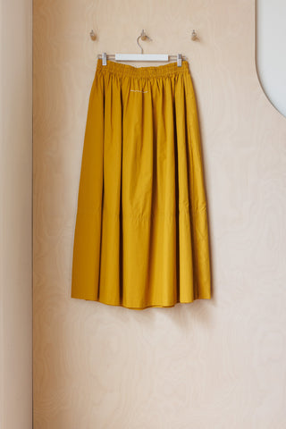Bassike Long Gathered Skirt - Mustard