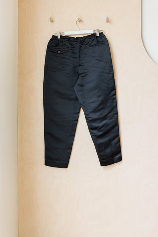 Comme Des Garçons Satin Tapered Pant - Black