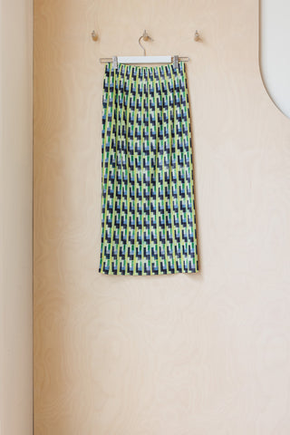 Pleats Please Printed Straight Skirt - Lime/Multi