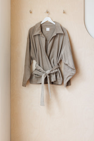 Deiji Studios Cord Housecoat - Stone