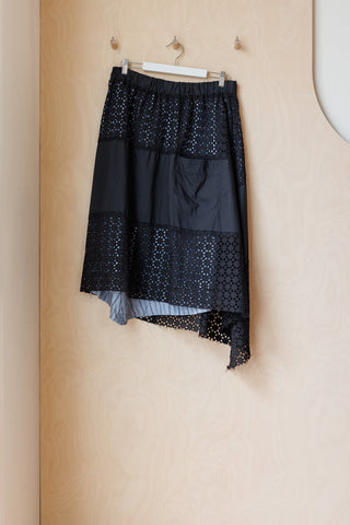 Nom D Asymmetric Layered Skirt - Black/Grey