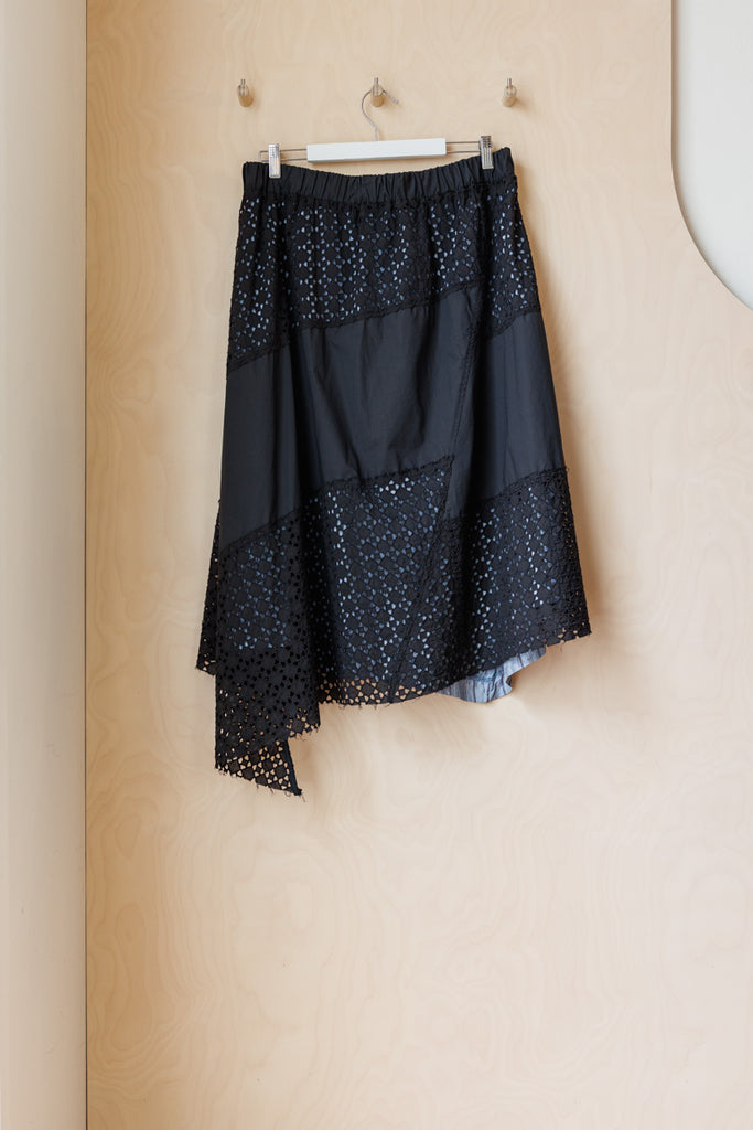 Nom D Asymmetric Layered Skirt - Black/Grey