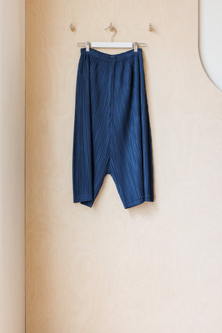Pleats Please Drop Crotch Culottes - Blue