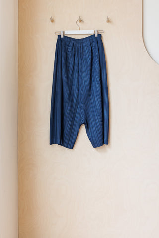 Pleats Please Drop Crotch Culottes - Blue