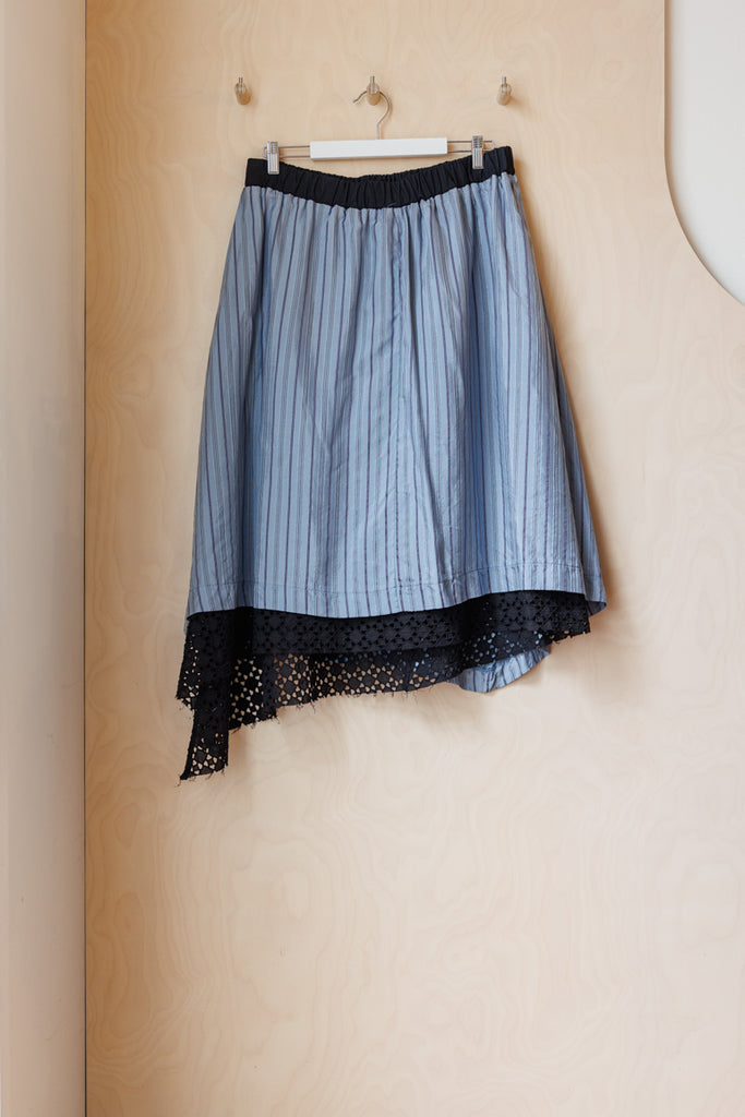 Nom D Asymmetric Layered Skirt - Black/Grey