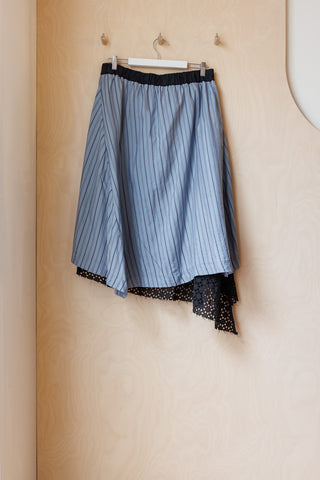 Nom D Asymmetric Layered Skirt - Black/Grey